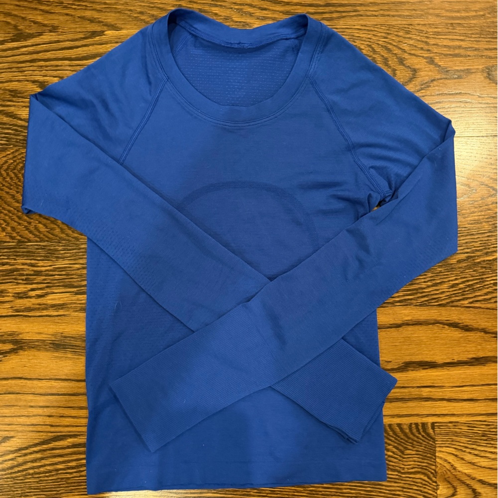 Lululemon Swiftly Tech Long Sleeve 2.0 Sz 6 cobalt blue!